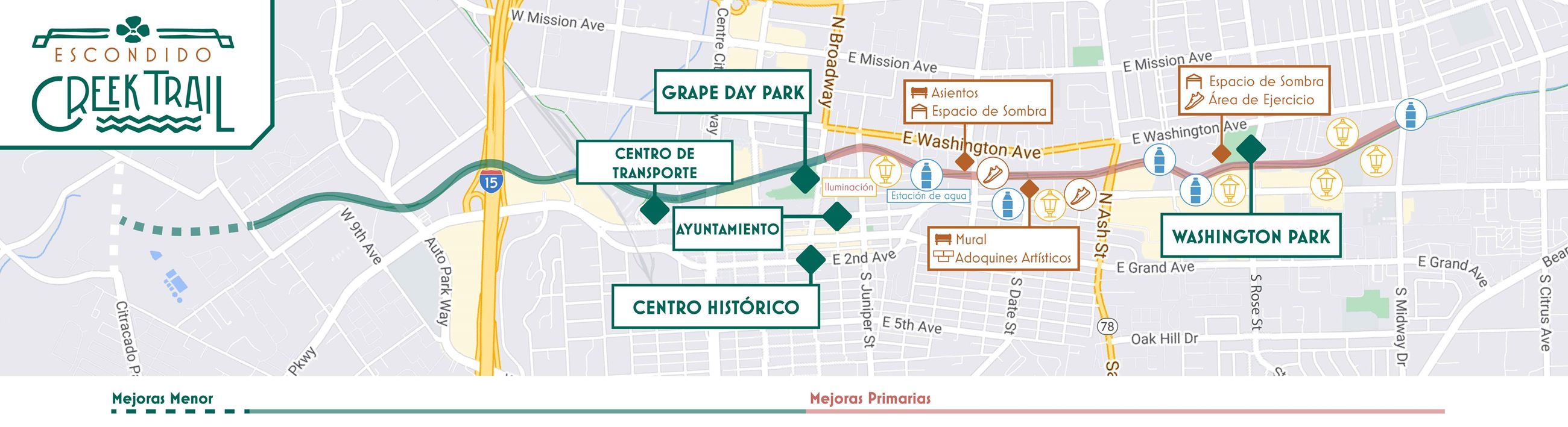 Map of the Escondido Creek Trail 